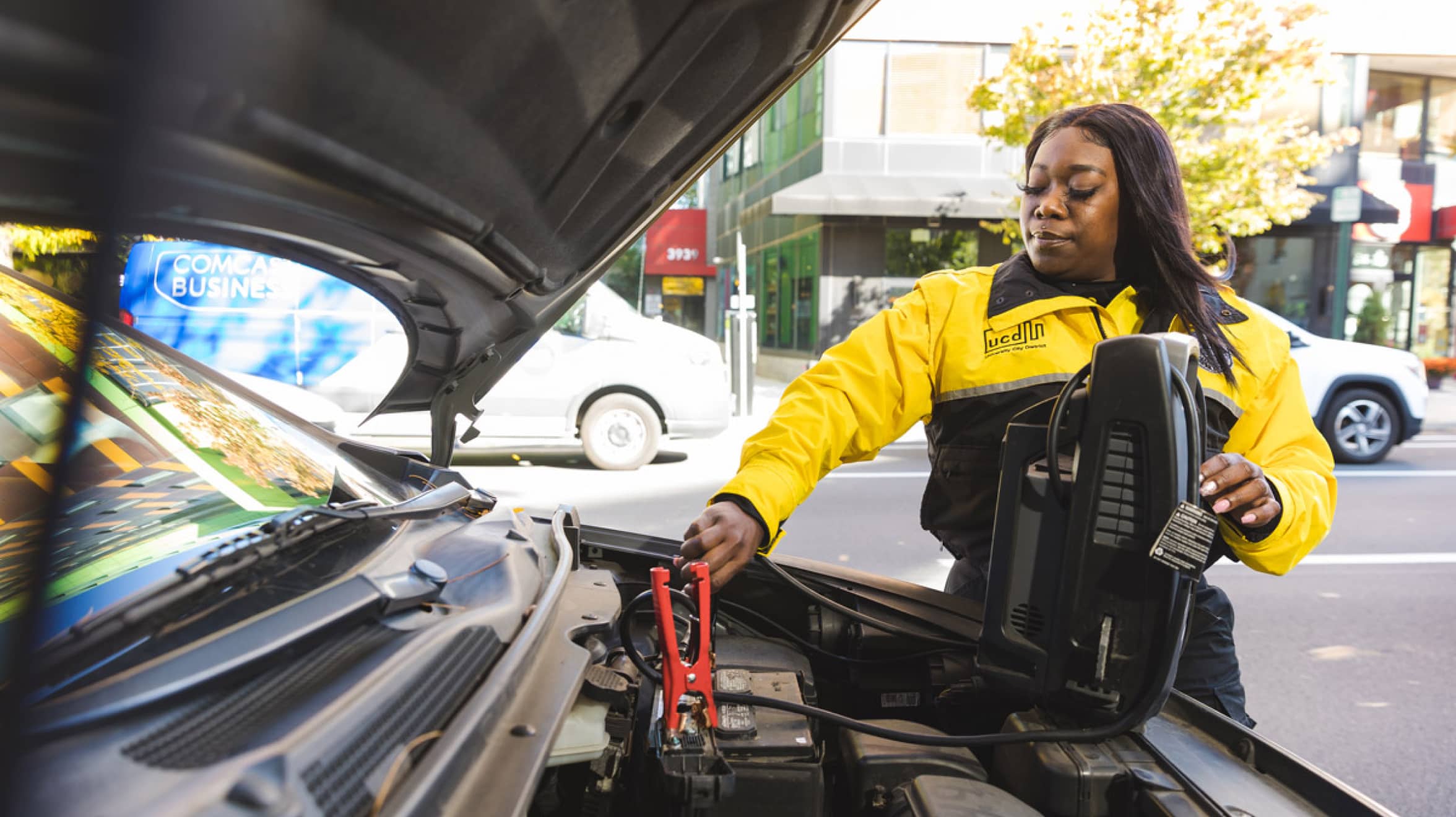 Safety Ambassador jumping a car