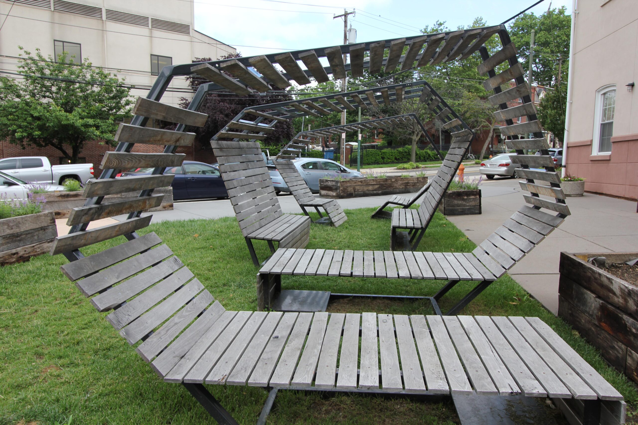 LoopedIn chairs at Woodland Green (42nd and Woodland)