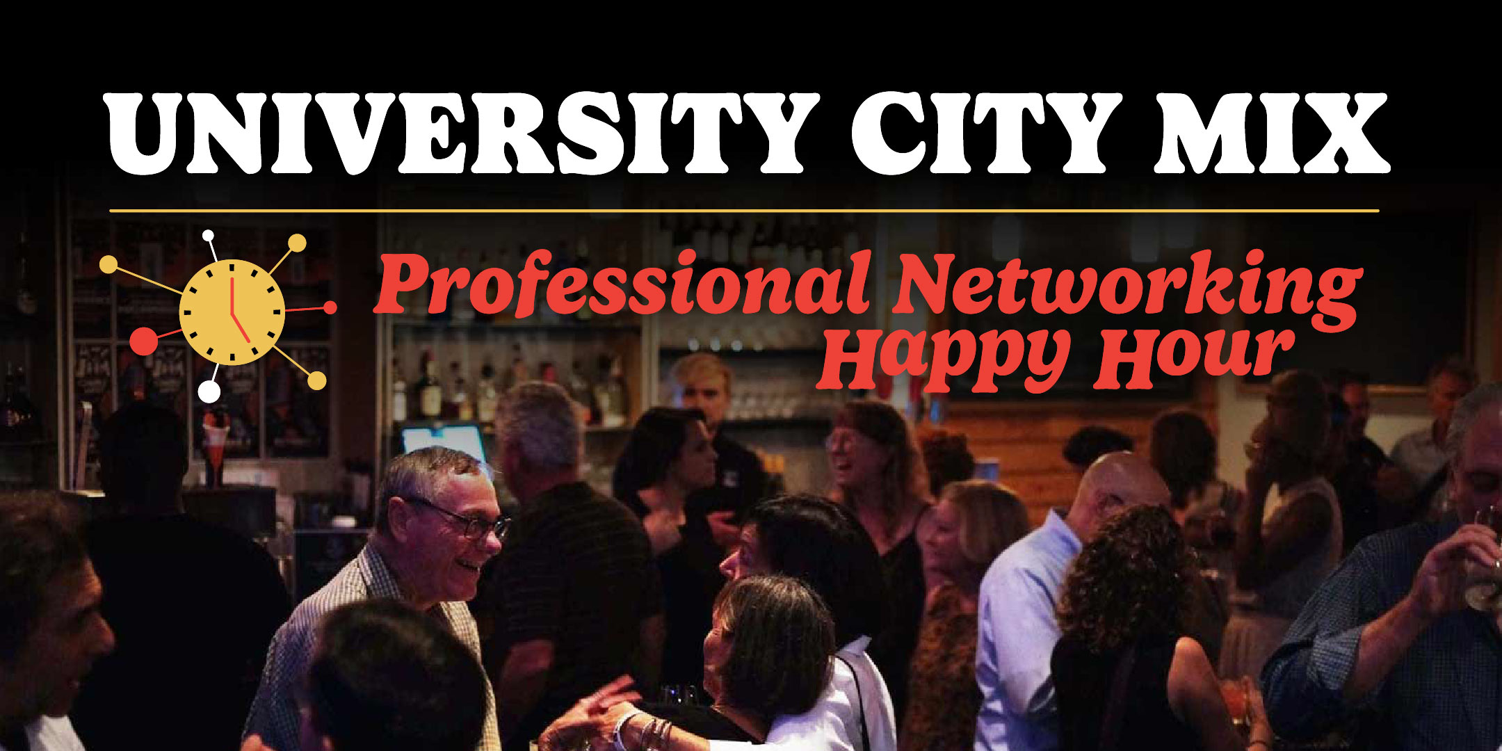 A graphic for the University City MIX networking series