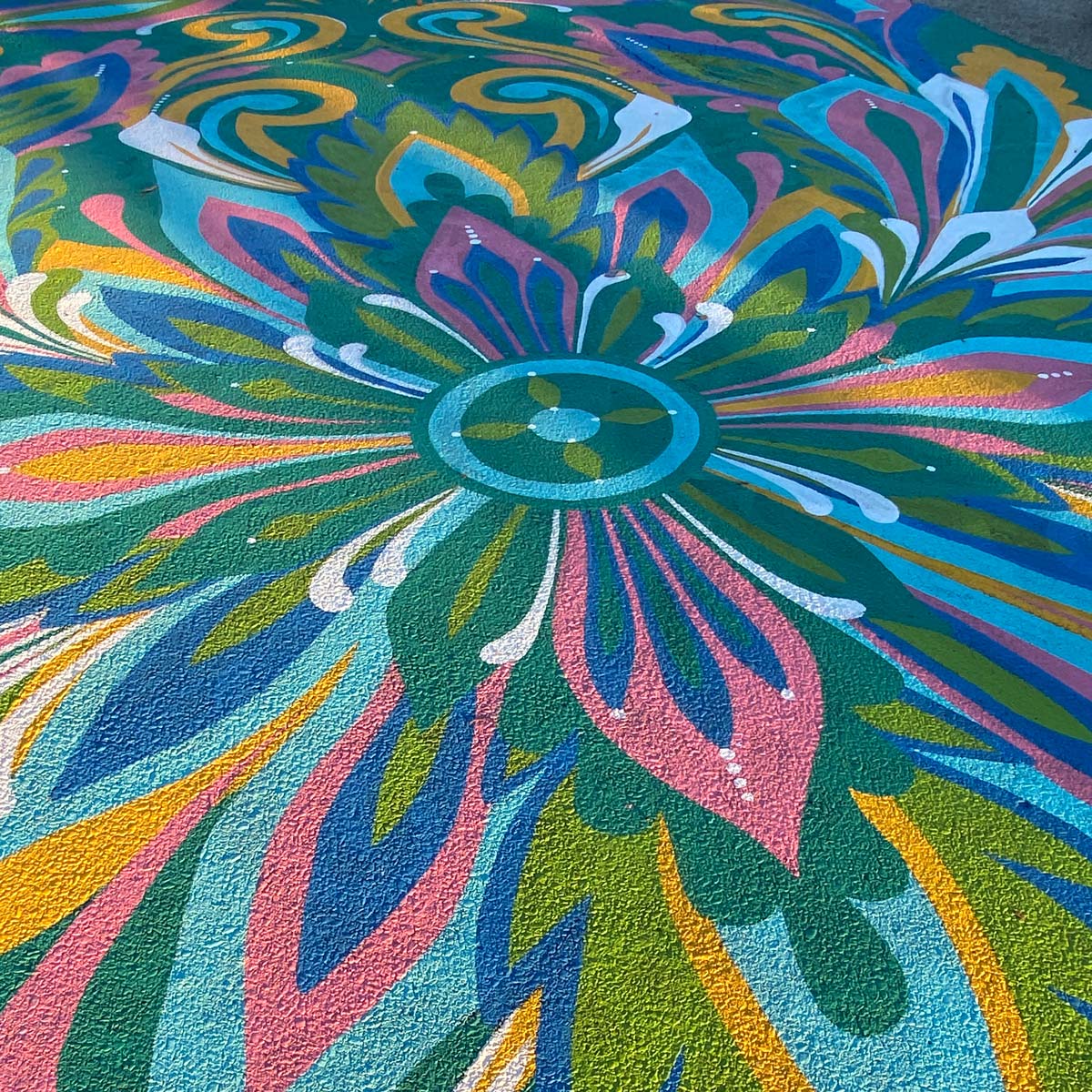 Cedar Park Pedestrian Plaza Ground Mural close up