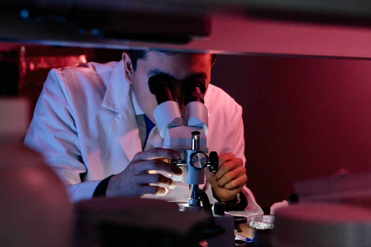 Photo of a Scientist at work in a lab.