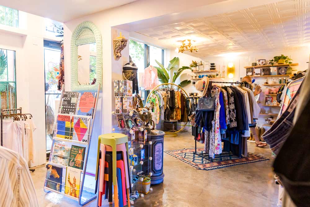 Interior photo of Manzanita, a vintage clothing store in West Philadelphia