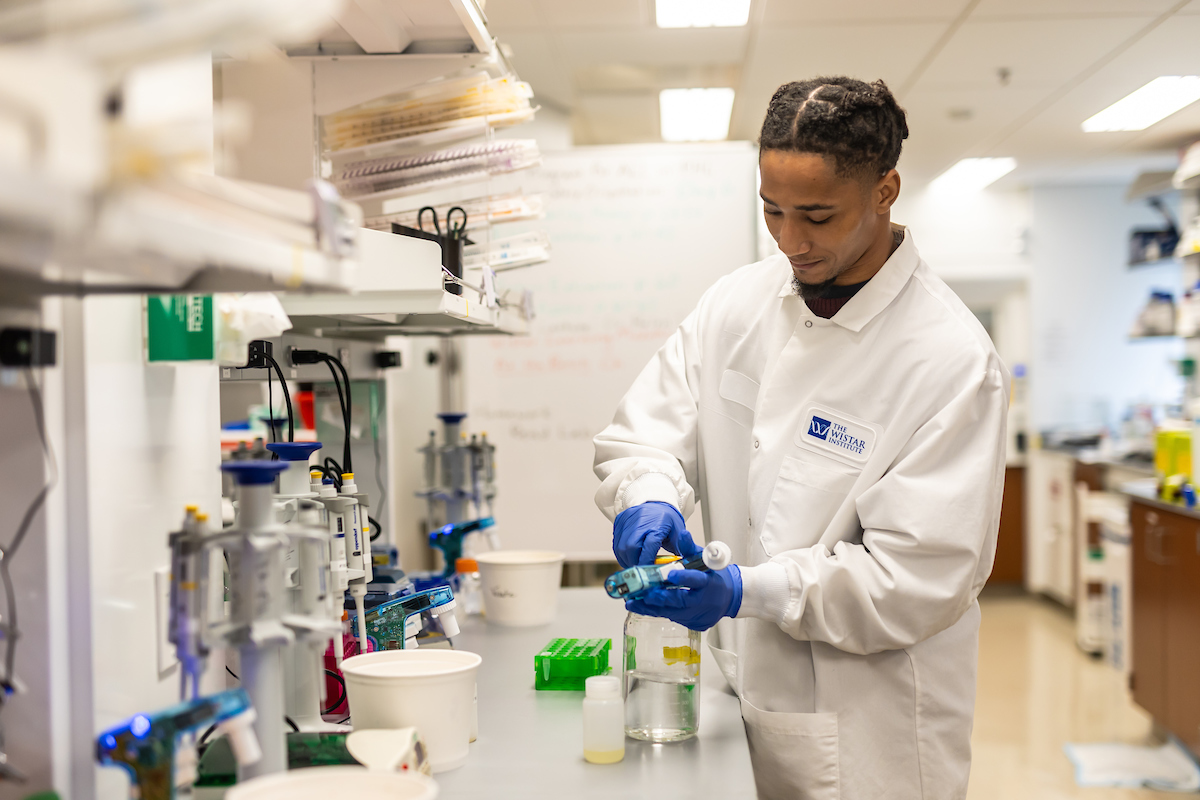 Person working in laboratory