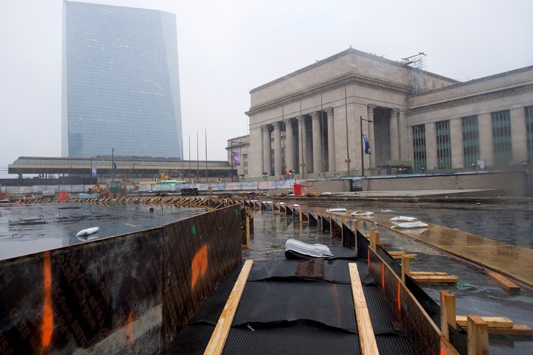 Construction near 30th Street Station