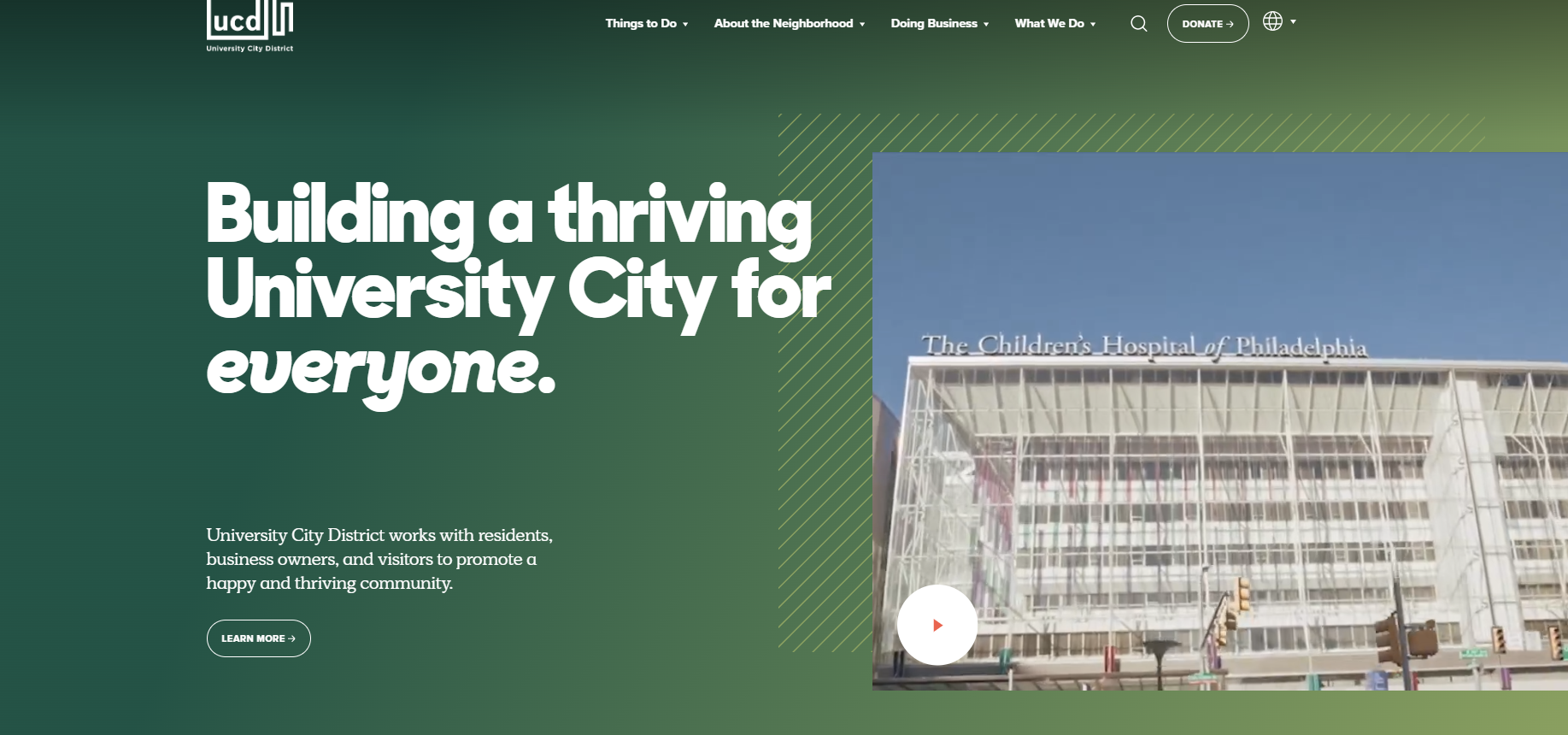 A screenshot of the universitycity.org homepage